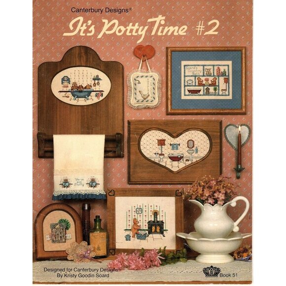 Canterbury Designs Its Potty Time no 2 Vintage Counted Cross Stitch Patterns - Picture 1 of 2